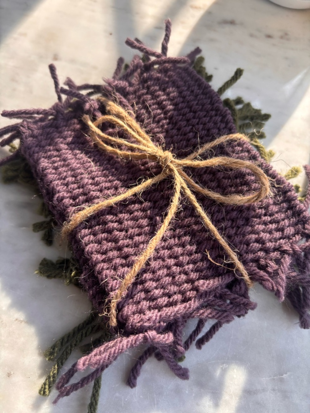 Handmade woven  Coasters - Set of 4; various colors available on request